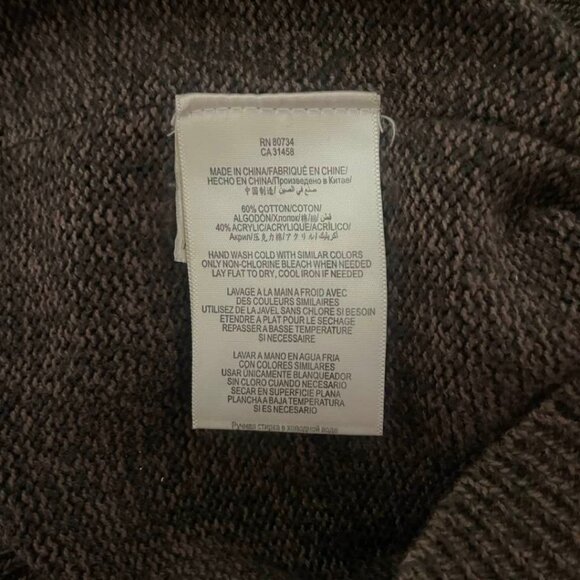 BCBGeneration Brown Tan Ribbed V-Neck Sweater, Exposed Seams, Size XXS - Cotton - Picture 14 of 16